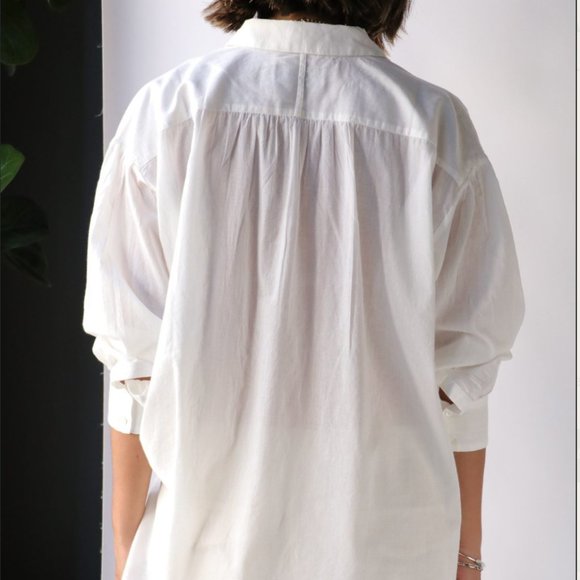 Nili Lotan Selene Embroidered Cotton Popover Blouse - Picture 2 of 7